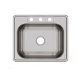 25' Stainless Steel Single Bowl Drop In Sink x2