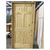 36' x 80' LH Knotty Pine 6-Panel Interior Door