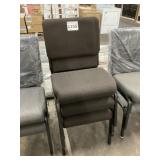 Brown Textured Cushioned Stackable Chairs x 3