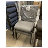Gray Cushioned Stackable Chairs x 2