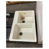 33' x 22' Composite Offset Double Bowl Sink