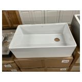 33' x 20' Fireclay Single Bowl Sink in White