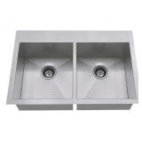 33' x 22' Dbl. Bowl Stainless Sink