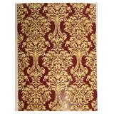 8' x 10' Red/Gold Floral Heat Set Rug