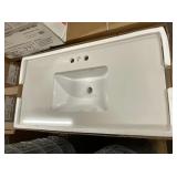 37' White Vanity Sink