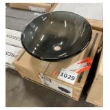 Black Tempered Glass Vessel Bathroom Sink