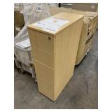 Tall Skinny Locking Cabinet In Maple