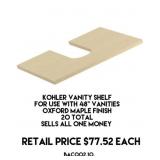 20 Kohler Vanity Shelves For Use With 48' Vanities