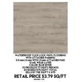 Waterproof Click Lock Vinyl Flooring w/Pad x475 SF