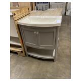 24' x 19.5' Gray Vanity Base w/ White Sink