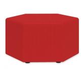 30' Red Vinyl Hexagon Ottoman