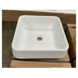 15' x 15' Square Vessel Sink In White x2