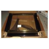 Glass Firescreen in Black and Polished Brass