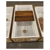 36' White Single Bowl Fireclay Sink