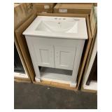 24' x 18' Light Gray Vanity Base w/ White Sink