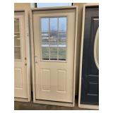 36' x 80' RH Fiberglass 1/2-View 9Lite Ext. Door