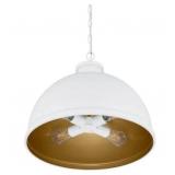 Hampton Bay 4-Bulb Pendant in White/Gold