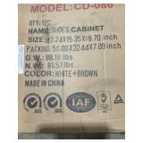 Farmhouse Style Shoe Cabinet in White/Brown