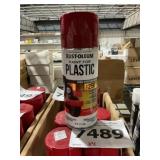 12oz Can of Paint for Plastic Semi-Gloss Red x 4