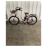 7-Speed Electric Bike in Pink with Charger