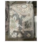 Brown Floral Area Rug with White Accent