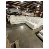 3Pc Sectional with Pillows in White/Beige