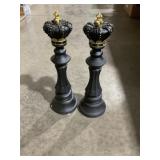 15'T Black and Gold Deco Chess King Sculpture Set