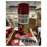 12oz Can of Paint for Plastic Semi-Gloss Red x 5
