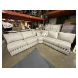 3-Piece Cross-Stitch Sectional in Light Gray