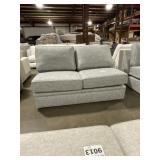 62'L Burlap Linen Loveseat in Gray
