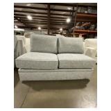 62'L Burlap Linen Loveseat in Gray