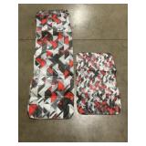 2-Piece Soft Floor Mats in Red and Gray