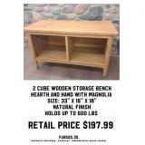 2 Cube Wooden Storage Bench