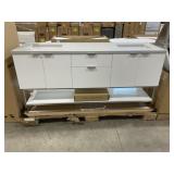 72' Double Bath Vanity with Quartz Top-Pietra Gray
