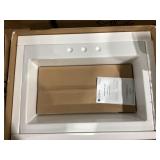 34' x 22' Top Mount Fireclay Kitchen Sink in White