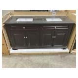 62' x 22' Espresso Vanity with Double Sink Top