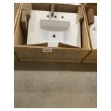 28' x 23' Single Sink Vanity Top in White