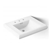 27' Fireclay Pedestal Sink In White