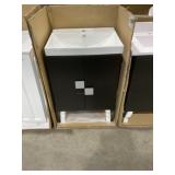 24' x 19' Black Vanity with Single Sink Top