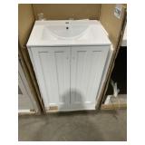 25' x 19' White Vanity with Single Sink Top