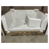 47' x 37' Fiberglass Shower Surround in White