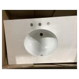 35' x 23' Single Sink Vanity Top in White