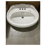 26' x 20' Lavatory Pedestal in White