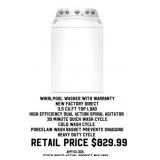 Whirlpool Washer With Warranty