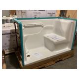 30' x 60' White Acrylic Walk in Shower - LH