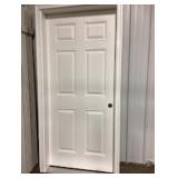 36' x 80' LH Fiberglass 6-Panel Exterior Door
