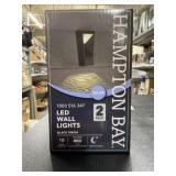 Hampton Bay LED Black Wall Light Pack x2