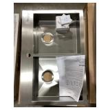 33' x 22' Stainless Steel Dual Mount Dbl Bowl Sink