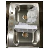 33' x 22' Double Bowl Kitchen Sink w Accessories