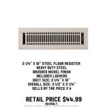 2-1/4' x 10' Steel Floor Register X 4